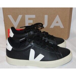 VEJA Wo EU 38.5 Size 7.5 Campo Leather BLACK WHITE SNEAKERS NIB